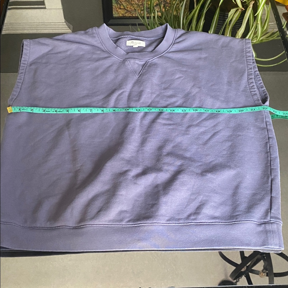 Madewell Lavender Sleeveless Sweatshirt Top - Picture 3 of 6